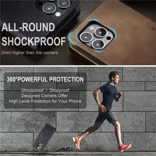 CaseMe for iPhone 15 PRO, Wallet Case Soft PU Leather Flip Case Magnetic Stand Flip Protective Cover Leather Case with ID & Credit Card Slots Holder