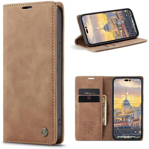 CaseMe for iPhone 15 PRO, Wallet Case Soft PU Leather Flip Case Magnetic Stand Flip Protective Cover Leather Case with ID & Credit Card Slots Holder