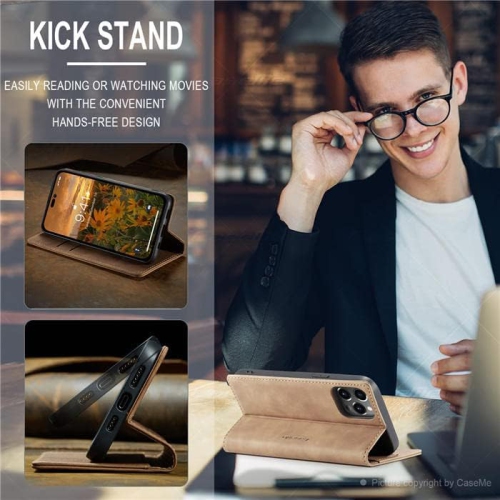 CaseMe for iPhone 15 PRO, Wallet Case Soft PU Leather Flip Case Magnetic Stand Flip Protective Cover Leather Case with ID & Credit Card Slots Holder