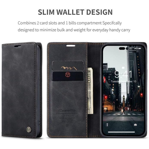 CaseMe for iPhone 15 PRO MAX Wallet Case Soft PU Leather Flip Case Magnetic Stand Flip Protective Cover Leather Case with ID & Credit Card Slots