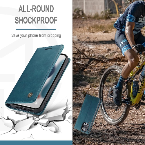 CaseMe for iPhone 15 Wallet Case Soft PU Leather Flip Case Magnetic Stand Flip Protective Cover Leather Case with ID & Credit Card Slots Holder