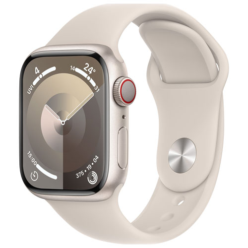 Apple Watch Series 9 41mm Starlight Aluminium Case with Starlight Sport Band - Small / Medium 130-180mm