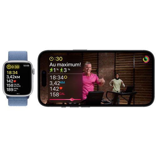 Apple Watch Series 9 (GPS) 41mm Starlight Aluminium Case with Starlight Sport Band - Small / Medium 130-180mm