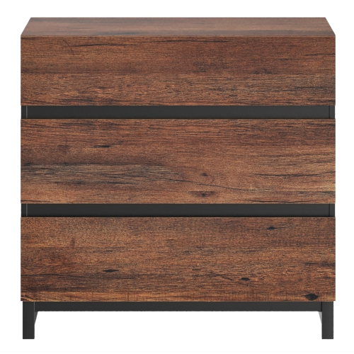 WAMPAT Modern Storage Cabinet, Sideboard with 3 Drawers and Metal Base, Coffee Bar Cabinets for Living Room, Dining Room, Brown