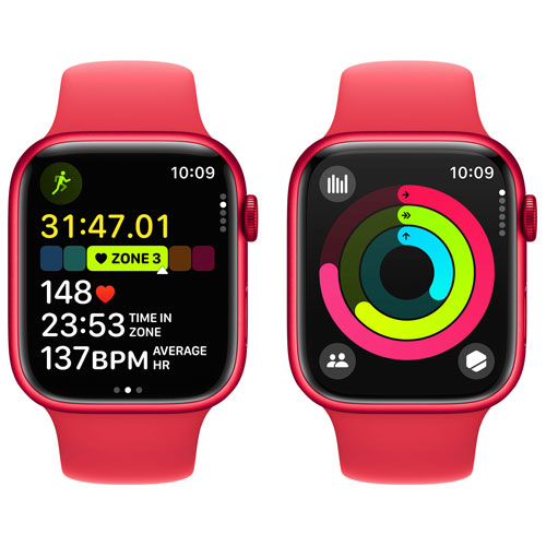 Apple Watch Series 9 (GPS) 45mm (PRODUCT)RED Aluminum Case with  (PRODUCT)RED Sport Band - Small/Medium 140-190mm