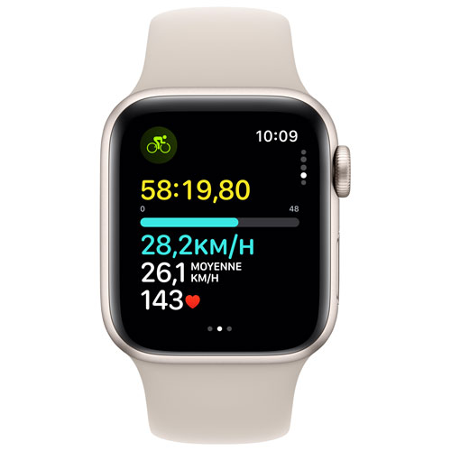 Apple Watch SE de 40 mm avec boîtier en aluminium et bracelet sport comète - Petit/Moyen