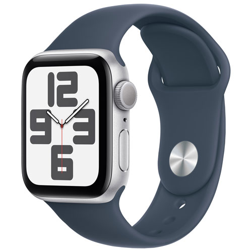 Apple Watch SE (GPS) 40mm Silver Aluminum Case with Storm Blue