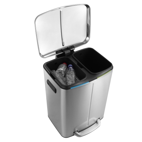 Marco Rectangular Double Bucket Trash Can with Soft-Close Lid