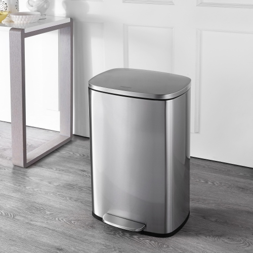 Connor Rectangular Trash Can with Soft-Close Lid and Mini Trash Can