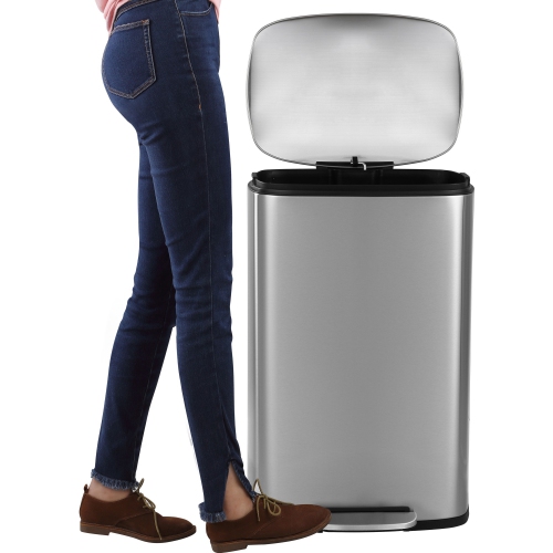 Connor Rectangular Trash Can with Soft-Close Lid and Mini Trash Can
