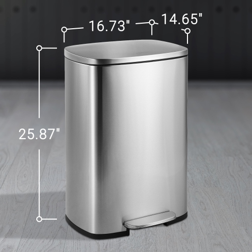 Connor Rectangular Trash Can with Soft-Close Lid and Mini Trash Can