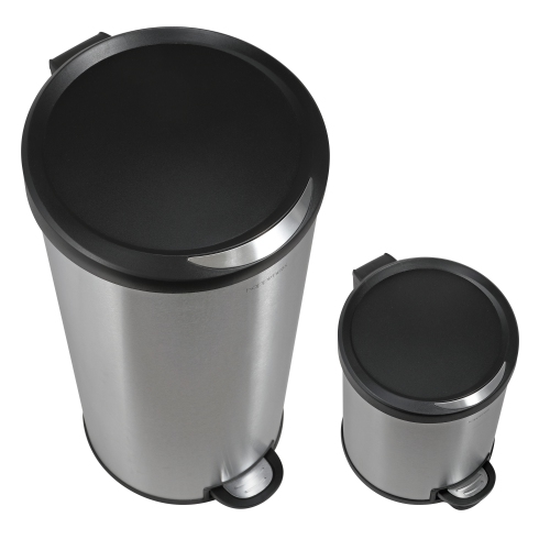 Oscar Round Step-Open Trash Can with Mini Trash Can