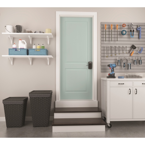 Schlage Camelot Electronic Keypad Door Lock with Accent Handle, Matte Black