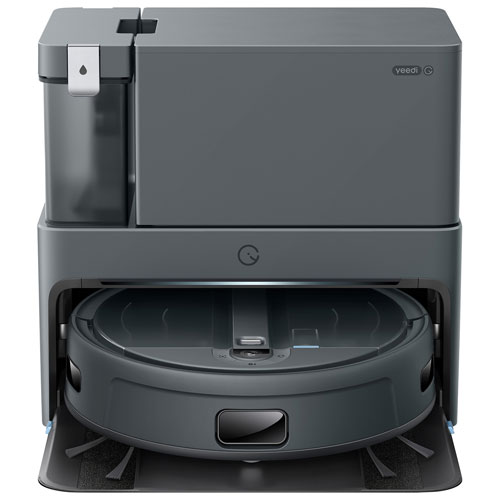 Aspirateur robot et vadrouille Cube Pro avec station de nettoyage automatique d'Ecovacs - Gris