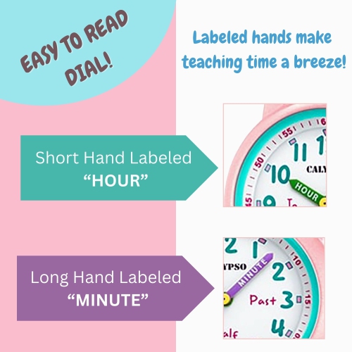 Educational Kids Watch for Boys & Girls, Analog Time Teacher Watch for Children, Easy to Read and Learn to Tell Time. Perfect for ages 5, 6, 7, 8, 9,