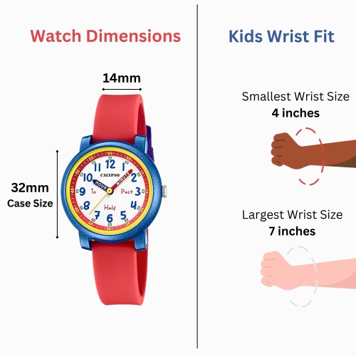 Educational Kids Watch for Boys & Girls, Analog Time Teacher Watch for Children, Easy to Read and Learn to Tell Time. Perfect for ages 5, 6, 7, 8, 9,