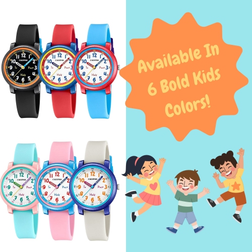 Educational Kids Watch for Boys & Girls, Analog Time Teacher Watch for Children, Easy to Read and Learn to Tell Time. Perfect for ages 5, 6, 7, 8, 9,