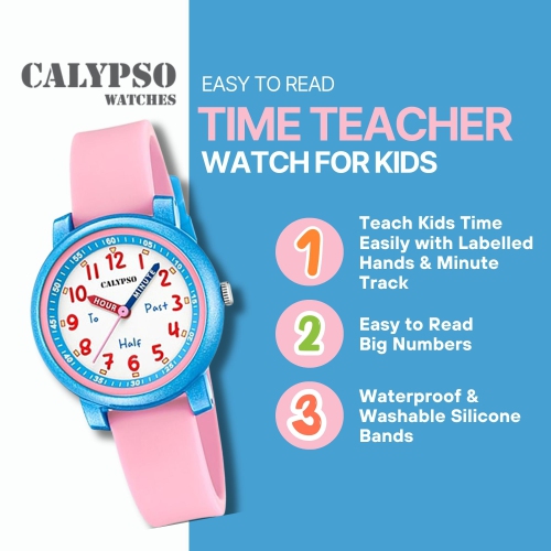 Educational Kids Watch for Boys & Girls, Analog Time Teacher Watch for Children, Easy to Read and Learn to Tell Time. Perfect for ages 5, 6, 7, 8, 9,