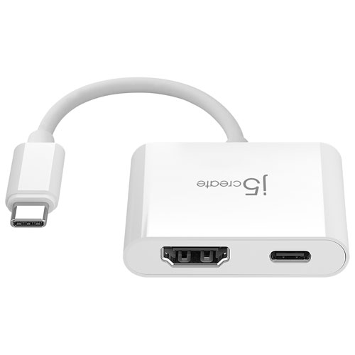 j5create USB-C to 4K HDMI Adapter with Power Delivery - White