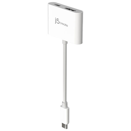 j5create USB-C to 4K HDMI Adapter with Power Delivery - White