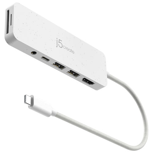 j5create USB-C Multiport Hub with Power Delivery - White