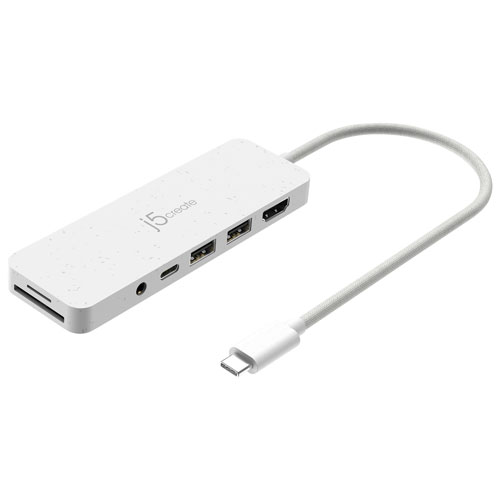 j5create USB-C Multiport Hub with Power Delivery - White
