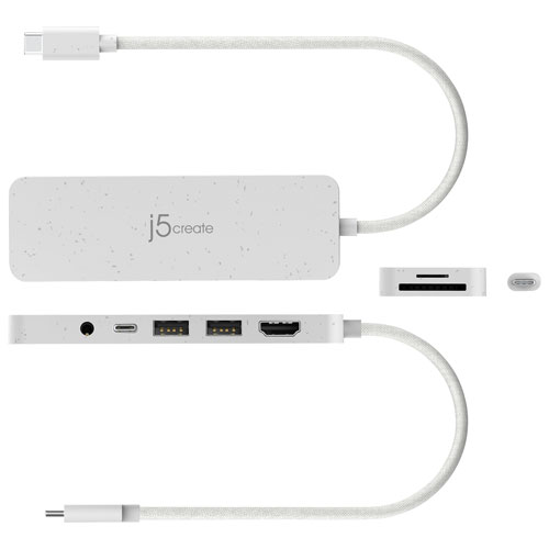 j5create USB-C Multiport Hub with Power Delivery - White
