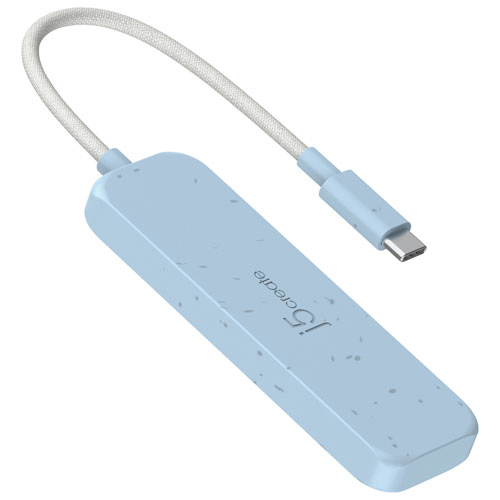 Concentrateur USB-C à type C/type A de j5create - Cyan