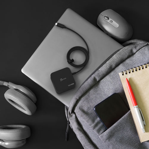 Chargeur mural à 2 ports USB-C PD de 102 W de j5create - Noir