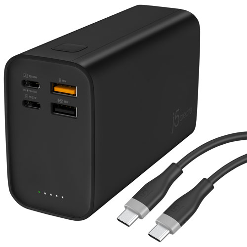 j5create 26800 mAh 65W 4-Port USB Power Bank - Black