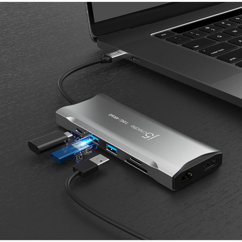 j5create Elite Triple-Monitor USB-C Mini Dock - Space Grey