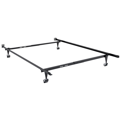 CORLIVING  Adjustable Bed Frame-Twin to Full-Black