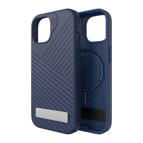 ZAGG Denali Snap Kickstand Case compatible with iPhone: 15, 14, 13 - blue