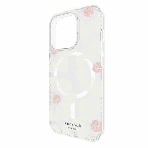 Étui rigide ajusté en plastique de Kate Spade iPhone pour 15 Pro – translucide