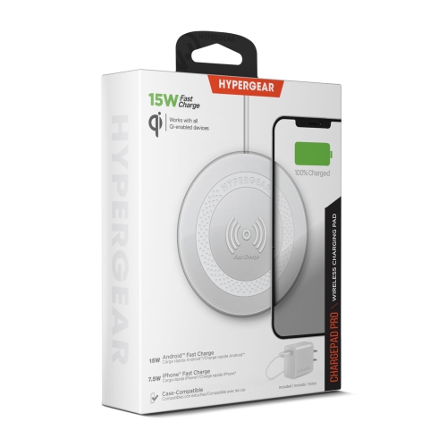 HyperGear 15W ChargePad Pro Wireless Fast Charger w/ USB-C Hub - White