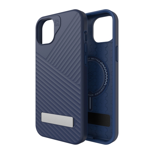 ZAGG Denali Snap Kickstand Case compatible with iPhone: 15 Plus, 14 Plus - blue