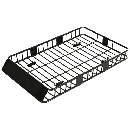 HOMCOM – porte-bagages de toit de voiture de 64 po/43 po x 39 po, longueur réglable, panier de transport universel sur toit avec boulons en U, capaci