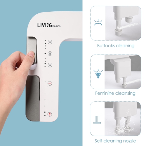 LIVINGbasics Ultra-Slim Bidet Attachment for Toilet Hot and Cold Self Cleaning Non-Electric Bidet