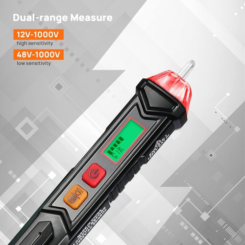 Contact AC Voltage Tester with Adjustable Sensitivity, LCD Display -VT02