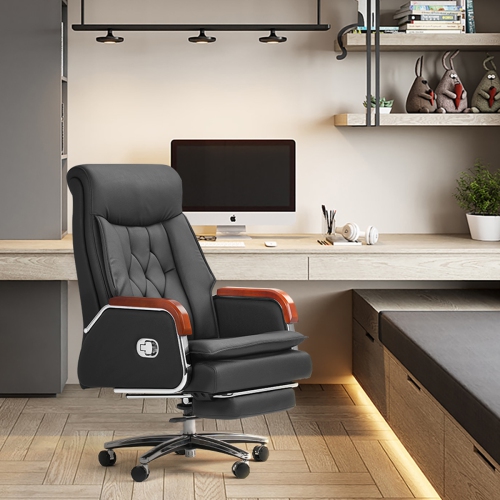 Kinnls Cameron Ventilated Heating Massage Chair Genuine Leather Managerial Executive Office Chair Fully Reclining ,Retractable Footrest and