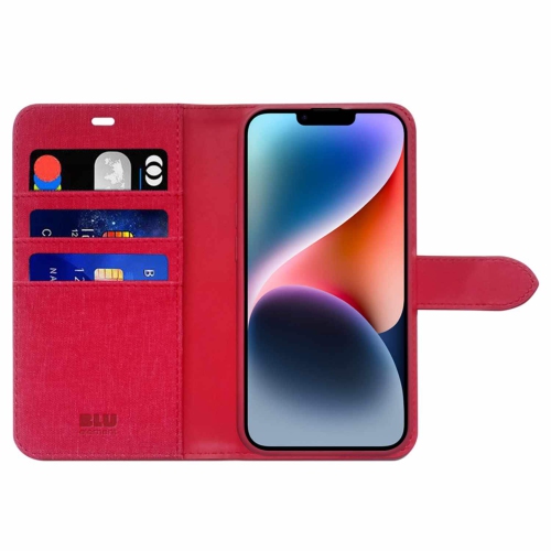 Étui folio 2-en-1 de Blu Element | Conçu pour iPhone 16e/15/14/13 | Rouge foncé