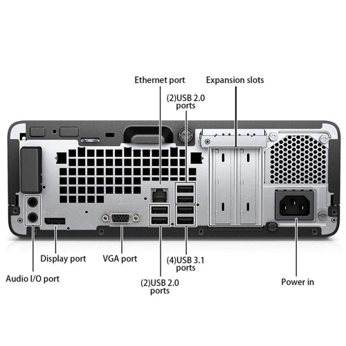 HP ProDesk 400 G4 Small Form Factor Desktop - Intel Core i5 (7th Gen), 32GB Memory, 1TB SSD, Win 10 Pro + 27" Monitor by HP - Refurbished condition - Image 6