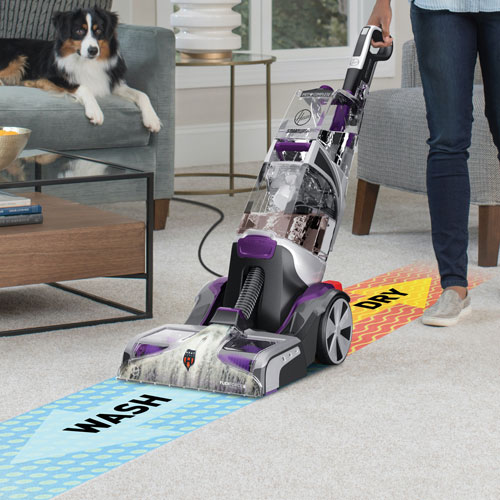 Aspirateur vertical/appareil de nettoyage SmartWash PET Complete de Hoover - Violet/Blanc