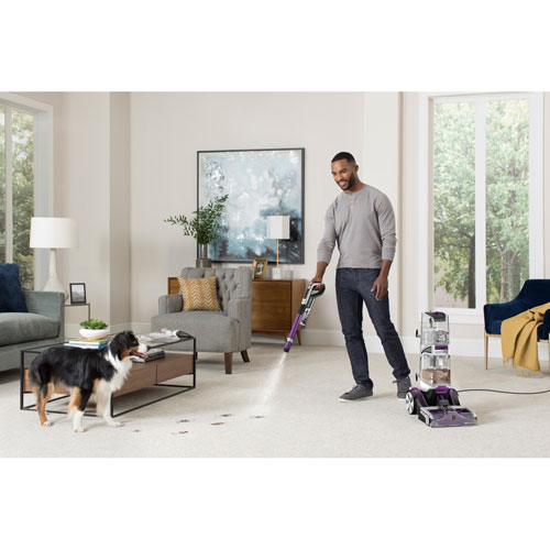 Aspirateur vertical/appareil de nettoyage SmartWash PET Complete de Hoover - Violet/Blanc