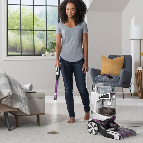 Aspirateur vertical/appareil de nettoyage SmartWash PET Complete de Hoover - Violet/Blanc