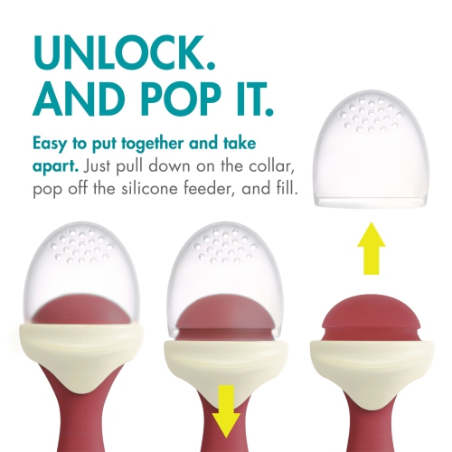 Boon 2-Pack PULP Silicone Feeder - Mauve/Pink