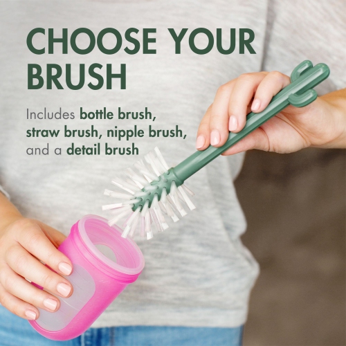 Boon CACTI Bottle Cleaning Brush Set - Terracotta