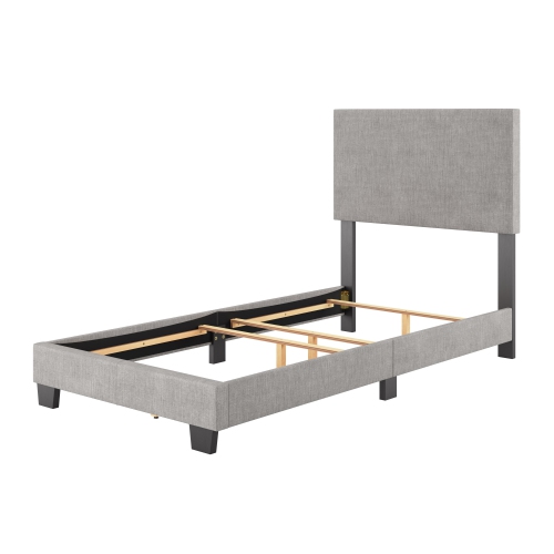 Cadre de lit simple recouvert moderne avec tête de lit Celeste de CorLiving, gris pâle