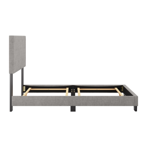 Cadre de lit simple recouvert moderne avec tête de lit Celeste de CorLiving, gris pâle