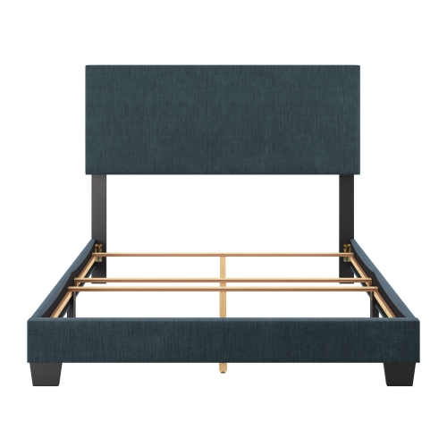 CorLiving Celeste Modern Upholstered Full/ Double Bed Frame with Headboard, Blue